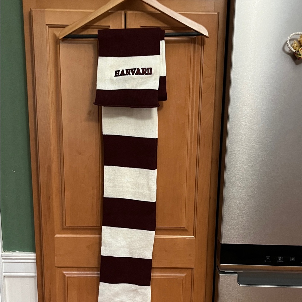 Harvard Maroon and White Striped Scarf